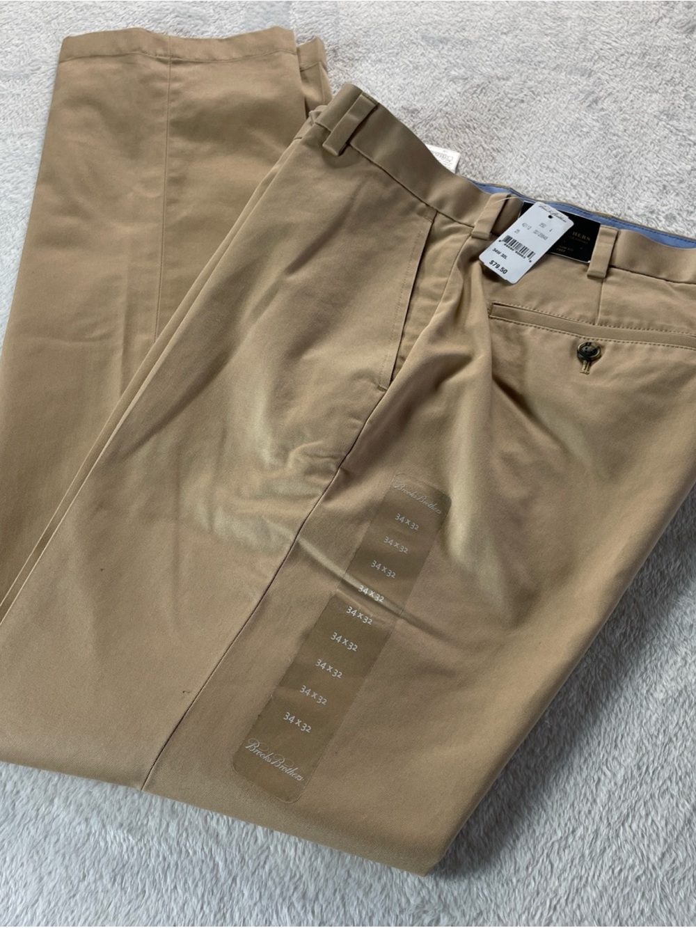 Brooks Brothers Men's Advantage Chino Milano Fit Pants Beige, Size 34x32